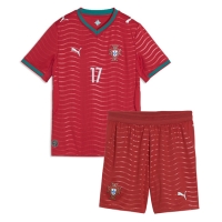 Camiseta Portugal Rafael Leao #17 Primera Equipación Replica Mundial 2026 para niños mangas cortas (+ Pantalones cortos)